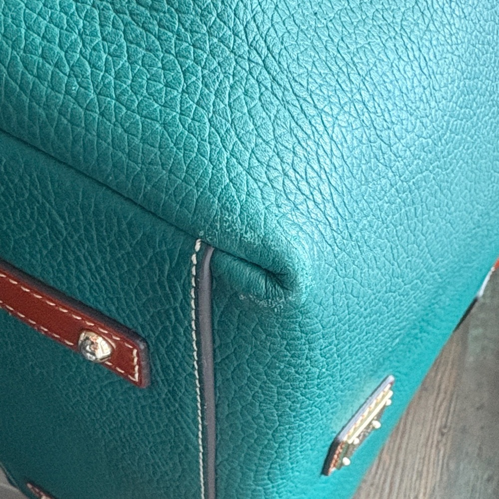 Dooney & Bourke Large Pebble Grain Leather Shoulders Strap Tote Bag - Green - Picture 10 of 16